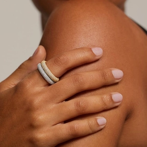 Lab Diamond Tube Ring