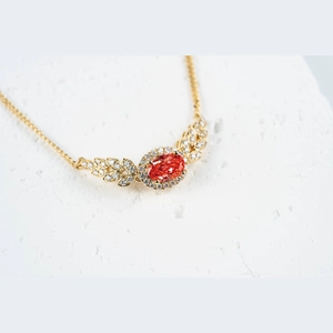 Red Oval Diamond Bracelet