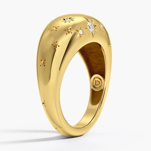 Libra Zodiac Constellation Diamond Dome Ring
