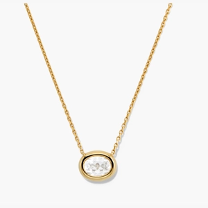 Lucia Necklace 18k Gold Vermeil, Lab Grown White Sapphire