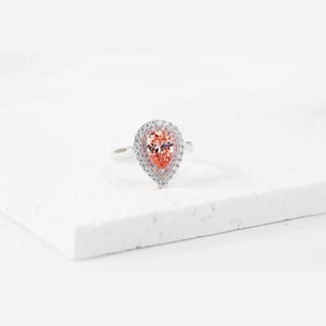 Red Pear Diamond Ring/Necklace