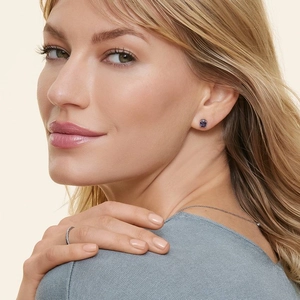 Solitaire Lab Alexandrite Stud Earrings