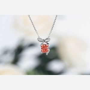 Red Radiant Diamond Necklace