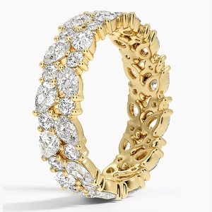 Olivetta Double Row Lab Eternity Diamond Ring in 18K Yellow Gold