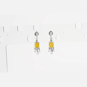 Yellow Radiant Diamond Earings