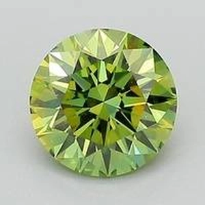 1.11 Ct. Fancy Vivid Yellowish Green Round Lab Created Diamond