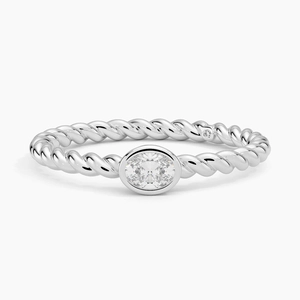 Ama Oval Lab Diamond Rope Ring