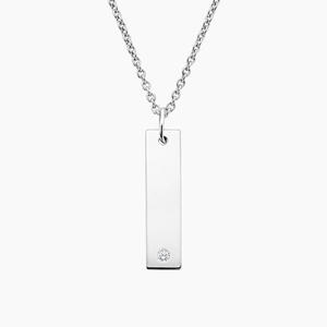 Engravable Bar Diamond Pendant