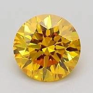 1.1 Ct. Fancy Vivid Orangy Yellow Round Lab Created Diamond