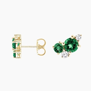 4K Yellow GoldFoliage Bouquet Earrings