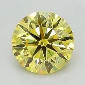 1.30 Ct. Fancy Vivid Yellow Round Lab Created Diamond