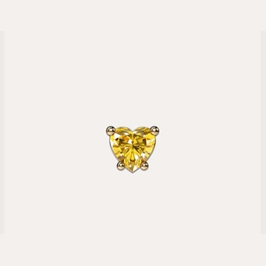 Solitaire Heart Cut Diamond Stud Earring, 0.5ct