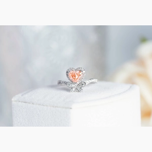 Pink Heart Diamond Ring