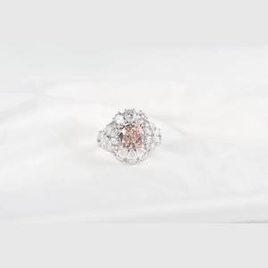 Pink Cushion Diamond Ring
