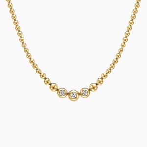 14K Yellow GoldLab Diamond Bubble Necklace