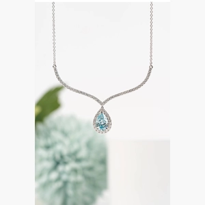 Blue Pear Diamond Necklace