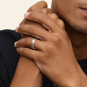 Beveled Edge Matte 5.5mm Wedding Ring