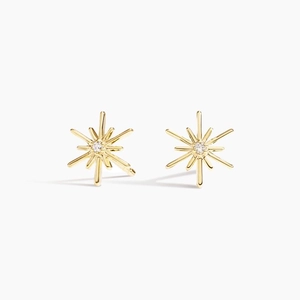 14K Yellow GoldRaya Diamond Earrings (1/6 ct. tw.)