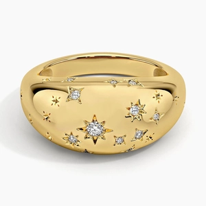Sagittarius Zodiac Constellation Diamond Dome Ring