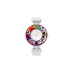 Watch Helena / Alligator watch strap - white