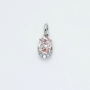 Oval Pink Diamond Earring