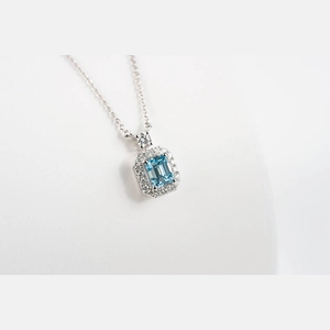 Blue Emerald Diamond Necklace
