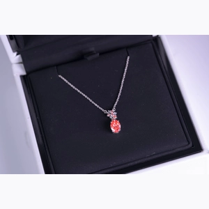 Red Oval Diamond Necklace