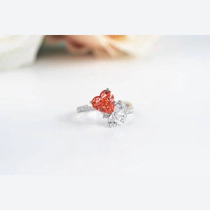 Red Heart Diamond Ring