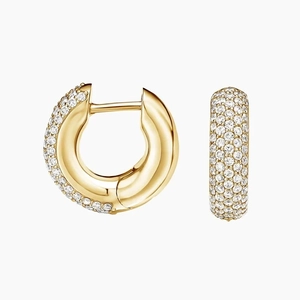 14K Yellow GoldLab Diamond Tube Huggie Earrings (2/3 ct. tw.)