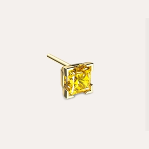 Solitaire Princes Cut Diamond Stud Earring, 1.0ct