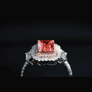 Red Emerald Diamond Ring