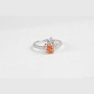Pink Radiant Diamond Ring