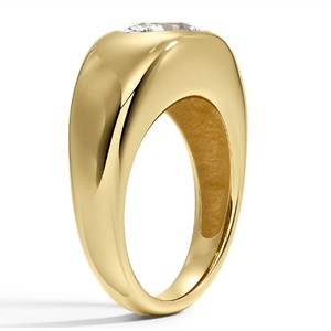 Sloane Flush Set Solitaire Dome Ring in 18K Yellow Gold