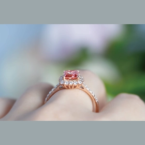 Red Radiant Diamond Ring