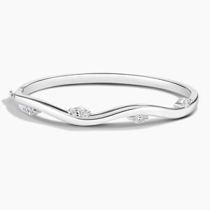 18K White GoldWillow Diamond Bangle Bracelet (1/8 ct. tw.)