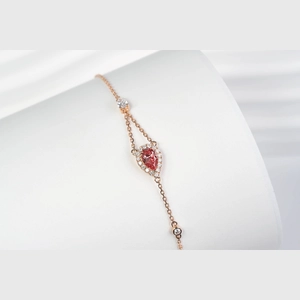 Red Pear Diamond Necklace