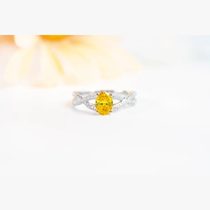 Yellow Oval Diamond Ring