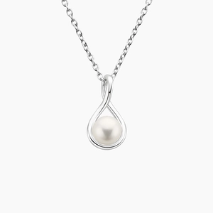 SilverPremium Akoya Cultured Pearl Twist Pendant (6mm)