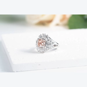 Pink Cushion Diamond Ring