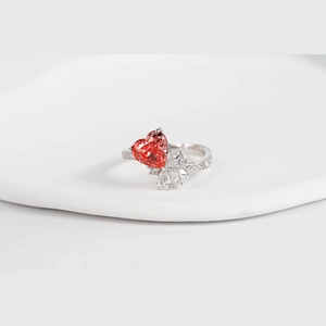 Red Heart Diamond Ring