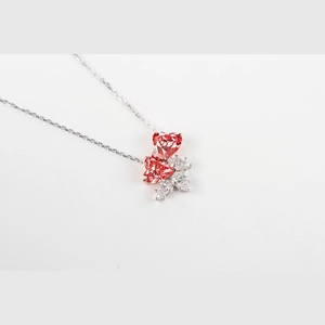 Pink Heart Diamond Necklace