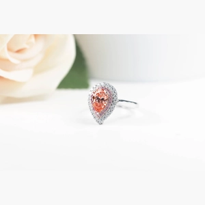 Red Pear Diamond Ring/Necklace