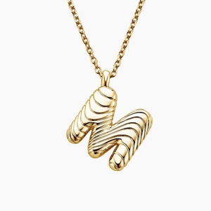 14K Yellow GoldWavelength Initial Pendant Necklace