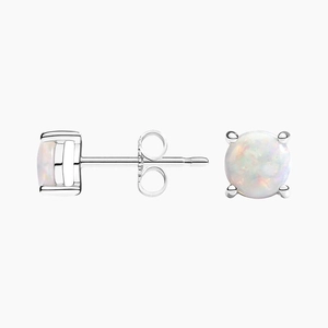 Solitaire Opal Stud Earrings