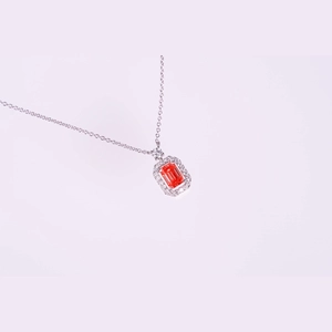 Red Radiant Diamond Necklace