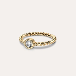 Twine Bezel Diamond Ring