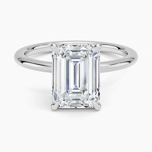 Petite Elodie 1.5mm Solitaire with 2.5ct Emerald Certified Lab Diamond