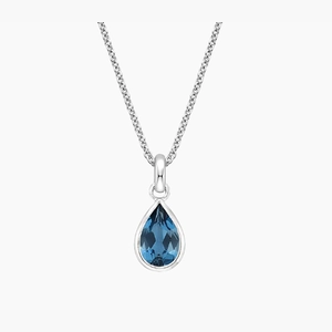Teardrop London Blue Topaz Pendant in Silver
