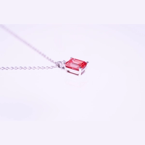 Red Emerald Diamond Necklace