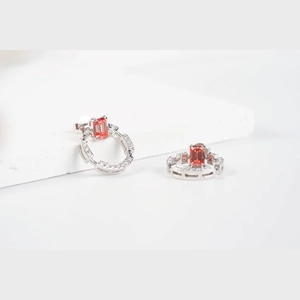 Red Emerald Diamond Earings
